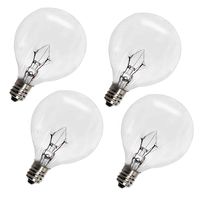 Wax Warmer Bulbs,25 Watt G50 Bulbs for Full Size Scentsy Warmers,G16.5 Globe E12 Incandescent Candelabra Base Clear Light Bulbs for Candle Wax Warmer,1.97 Inches,Long Last Lifespan 4 Pack