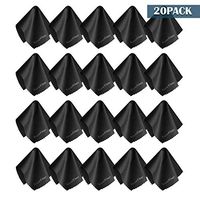 EACHPOLE [20PACK] 7"(W) x 6"(H) Microfiber Black Cleaning Cloths for Glasses, Screens, Record Cleaners, Lenses, Cameras, Eyeglasses, Cell Phone, APL2241