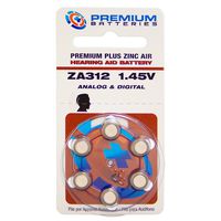 Premium Batteries Zinc Air Hearing Aid Batteries ZA312 1.45V Size 312, PR41, P312 (42 Batteries)