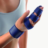 BORT 112770 DIGISOFT®- Wrist Brace/Finger Splint, Two Finger Immobilizer, Broken Joint, Trigger Finger, Sprain, Straighten Finger, Middle. Index, Pinky Knuckle (Kids, Blue)