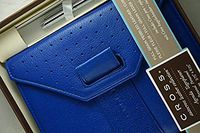 Cross Autocross Limited Edition Genuine Italian Full-Grain Pebbled Electric Blue Leather, Personal Agenda, with Cross Pen