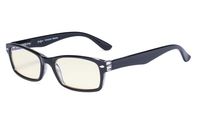 Eyekepper Spring Hinges UV Protection, Anti Glare Anti Blue Rays, Scratch Resistant Lens Computer Reading Glasses Readers (Yellow Tinted Lenses, Black) +0.5