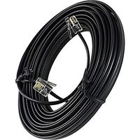 15 Feet Black Phone Telephone Extension Cord Cable Wire with Standard RJ-11 Plugs by Bistras