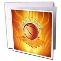3dRose Basketball - Greeting Cards, 6 x 6 inches, set of 12 (gc_21979_2)