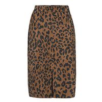 EDC Womens High Waist Leopard Pencil Skirts Autumn Winter Wear to Work Stretchy Office Business Skirt (S, Black)