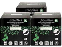 NATRATOUCH ~ COMPOSTABLE ~ Natural Bamboo Charcoal Sanitary Pads (Regular PAD - 2 Pack Total 24 Pads)