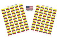 Made in USA! 100 Country Flag 1.5" x 1" Self Adhesive World Flag Stickers, Two Sheets of 50, 100 Sticker Flags Total (Ecuador)