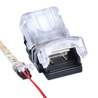 5050 LED Strip Connector 2 Pin for 10mm Single Color WATERPROOF IP65/IP54, DIY Lead Connector Wire for Strip to Power / Dimmer or Board-to-Board Jumper, Work With 22~18 Gauge Wire, 10 PCS Pack