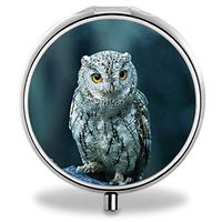 MLONE Pill Organizer - Round Stainless Steel Weekly Pill Case 3 Times-a-Day for Travelling/Pocket/Daily Needs, Medication Box Compartments to Hold Vitamins, Cod Liver Oil, Supplements (with Mirror)