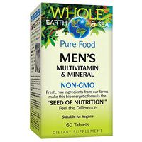 Whole Earth & Sea from Natural Factors, Men's Multivitamin & Mineral, Whole Food Supplement, Vegan and Gluten Free, 60 Tablets (30 Servings)
