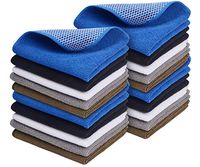 SINLAND Microfiber Dish Cloth Best Kitchen Cloths Cleaning Cloths Poly Scour Side Color Assorted 12inchx12inch (Bluex4+whitex4+greyx4+brownx4+blackx4)