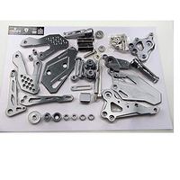 Frames & Fittings Huscus Rearset kit Footpeg Rear Brake Set for YZF R3 - (Color: Titanium)