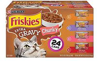 Purina Friskies Gravy Wet Cat Food Variety Pack, Extra Gravy Chunky - (24) 5.5 oz. Cans