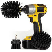 Highpot 3 Piece Power Scrubber Drill Brush Attachment Set Cleaning Kit for Bathroom, Grout, Shower, Tub, Floor, Tile and Kitchen Surfaces (Black)
