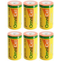 6x OmniCel ER34615HD 3.6V 13Ah Size D Lithium Standard Terminal For Emergency Backup, Data Collection, AMR Add-ons, Smoke Alarms, Carbon Monoxide Detectors, Intrusion Sensors
