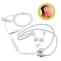 Earphone Radiation Proof Headphones Built-in MIC in Ear Stereo Air Tube Anti-Radiation Headset Hands-Free Calling (White)