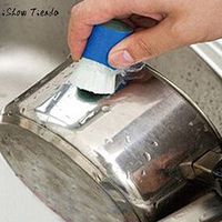 JPONLINE New Stainless Steel Rod Magic Stick Rust Remover Cleaning Wash Brush Wipe Pot Multifunctional Cleaning equipment (Random Color)