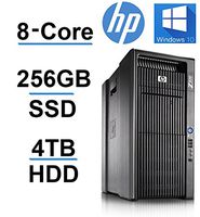 8 CORE COMPUTER with 16 Hyperthreads -HP Z800 Workstation - 2 X Intel QUAD CORE Xeon up to 3.33GHz - New 256GB SSD + 4TB HDD - 24GB DDR3 - 4 Monitor Capable - USB 3.0 (Renewed)