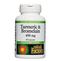 Natural Factors, Turmeric & Bromelain 450 mg, Supports Healthy Digestion, Liver, Muscle and Joint Function, 90 capsules (90 servings)