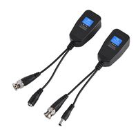 Tangxi Video Balun Transceiver, 2 in 1 1 Pair HD-CVI/TVI/AHD Passive Video Balun with Power LED Indicator,Power Connector& RJ45 CAT5 Data Transmitter,Use for CCTV Camera