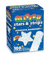 Glitter Stars and Strips Bandages - First Aid Kid Supplies - 1200 Per Pack