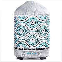 CWH&WEN 3D Glass Essential Oil,Essential Oil Diffuser, 100Ml Cool Mist Humidifier, Aromatherapy Cool Mist Aroma,Humidifier with Diffuse and 7 Color Changed LED