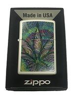 Zippo Custom Lighter - Paisley Weed Pot Leaf Marijuana Double Sided Design - Gifts for Him, for Her, for Boys, for Girls, for Husband, for Wife, for Them, for Men, for Women, for Kids