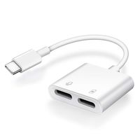 Runlink USB C Adapter with Type C Headphone Port and USB C Power Delivery Port, Dual USB C Dongle for Pixel 3/3XL, Huawei Mate 20 Pro, iPad Pro 2018 and More-White