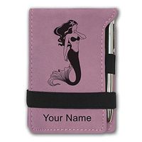 Mini Notepad, Mermaid, Personalized Engraving Included (Pink)