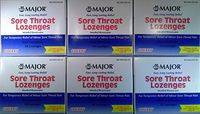 [6 Pack] Major® Sore Throat Lozenges , Maximun Numbing, Pain Relief, Cherry, 18 Lozenges Per Pack, (Pack of 6) *Compare to the Same Active Ingredients Found in Cepacol Max & Save*