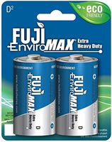 Fuji Batteries Enviromax D Extra Heavy-Duty Batteries, 2 Pack