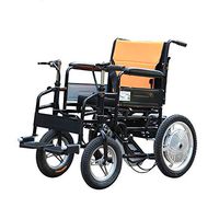 Qi Peng Electric Wheelchair, Elderly Disabled Wheelchair, Foldable Portable Care 4-Wheel Single Motor Electric Scooter, Load Capacity 100kg Wheelchair (Color : 10A Lithium Battery)