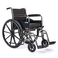 Manual Wheelchair, Portable Folding Ergonomic Adjustable Leg 100Kg Load Bearing 46 * 40Cm Seat and Toilet, Elderly, Disabled Care Car Medical Assistance