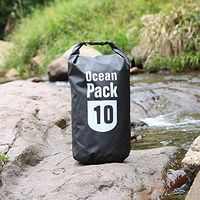 Upgraded Waterproof Dry Bag Storage Bags 10L, Roll Top Sack Keeps Gear Dry for Rafting, Boating, Camping, Hiking, Fishing Black