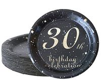 30th birthday decorations party supplies set,30th birthday gifts for women or men, 50 piece paper plates,9 x 9 Inches. (30)