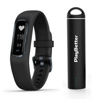 Garmin vivosmart 4 (Black/Midnight - Small/Medium) Smart Activity Tracker Power Bundle | +PlayBetter Portable Charger | Fitness Activity Tracker | Heart Rate