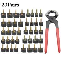 TOVOT 20 Pairs Women High Heel Shoes Repair Tips & Stiletto Remove Pliers U Shaped High Heel Replacement Dowels Repair Tips Kit (8/9/10/11/12 mm) Black