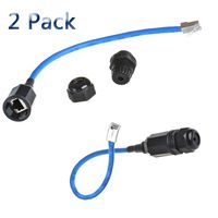 Anmbest 2PCS M20 RJ45 Waterproof Cat5/5e/6 8P8C Connector IP67 Ethernet LAN Cable Connector Double Head with Shield Cat6 Network Cable Outdoor LAN Coupler Adapter Male to Female