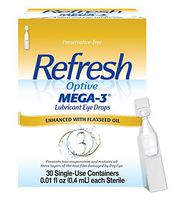 Refresh Optive Mega-3 Lubricant Eye Drops, 30 Single-Use Containers, 0.01 Fl Oz, 30 Count