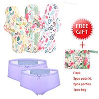 7Pcs Set Menstrual Pads Reusable Washable Microfiber Bamboo Layer Heavy Flow 13 inch Sanitay Pads with 1 Cloth Mini Wet Bag(WSD47)