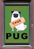 Pug Orange Juice Cute Dog Art Decorative Pill Box