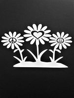 Chase Grace Studio Peace Sign Daisy Flowers Hippie Vinyl Decal Sticker|White|Cars Trucks Vans SUV Laptops Wall Art|6.5" X 4"|CGS787