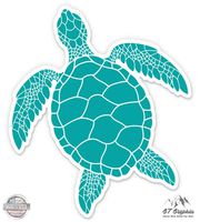 GT Graphics Sea Turtle Teal Cute - 8" Vinyl Sticker - For Car Laptop I-Pad - Waterproof Decal