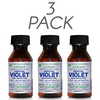 Germa Gential Violet. First Aid Antiseptic. Prevent Skin Infection in Minor Scrapes, Cuts and Burns. 1 Oz. Pack of 3