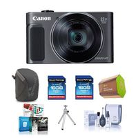 Canon PowerShot SX620 HS Digital Camera, Black - Bundle with Camera Case, 2X 16GB SDHC Card, Spare Battery, Table Top Tripod, Cleaning Kit, Software Package