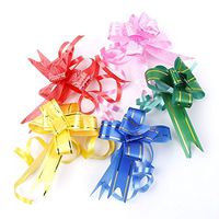 EORTA 100 Pieces Pull Bows Gift Knot Ribbons with Glittering Strings Gift/Flower/Basket Wrapping Decoration for Crafts Christmas Valentine Festival Wedding Birthday Party, Multicolor, 35 cm/13.7"