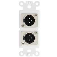 ACL Decora Dual XLR Male to Solder Type Wall Plate Insert, White, 50 Pack