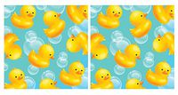 Creative Converting 16 Count 3 Ply Bubble Bath Beverage Napkins, Blue/Yellow (2 pack)
