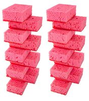 Okleen Pink Multi Use Scrub Sponges. Made in Europe. 18 Pack, 4.3x2.8x1.4 inches. Odorless Heavy Duty & Non Scratch Fiber. Durable and Delicate Scrubber for Bakeware and Cookware, House and Office