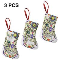 Christmas Stockings Decoration Abstract Colorful Skull Fabulous for Funny Xmas Party